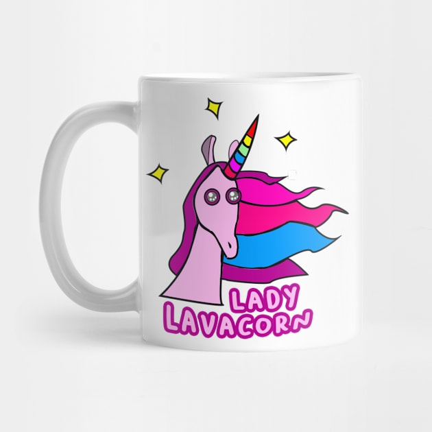 Lady Lavacorn - Unicorn Tshirt Mug Tote Phone Case and more using this print! by jeffrick